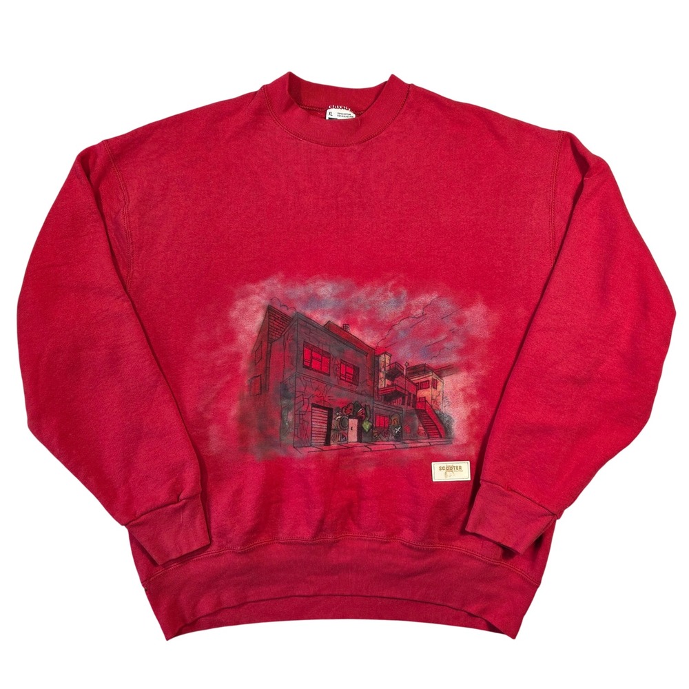 Pro Spirit Select Sweats Mens XL Red Graphic Scooter Gang Vintage Sweatshirt USA
